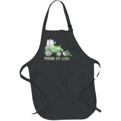 Pushing My Luck Construction Worker St Patrick's Day Boy Full-Length Apron With Pockets