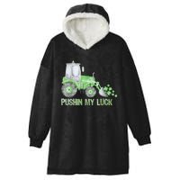 Pushing My Luck Construction Worker St Patrick's Day Boy Hooded Wearable Blanket