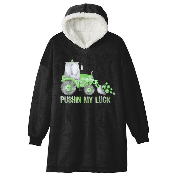 Pushing My Luck Construction Worker St Patrick's Day Boy Hooded Wearable Blanket