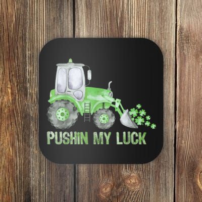 Pushing My Luck Construction Worker St Patrick's Day Boy Coaster