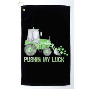 Pushing My Luck Construction Worker St Patrick's Day Boy Platinum Collection Golf Towel