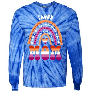 Proud Mom Lesbian Pride Rainbow Gift Tie-Dye Long Sleeve Shirt