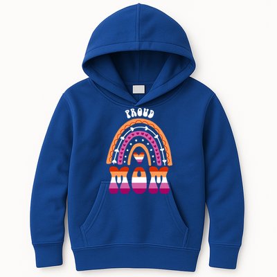 Proud Mom Lesbian Pride Rainbow Gift Kids Hoodie