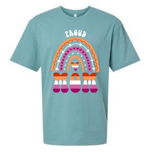 Proud Mom Lesbian Pride Rainbow Gift Sueded Cloud Jersey T-Shirt