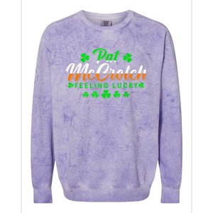 Pat McCrotch Luck Of The Irish Funny St Patricks Day Gifts Colorblast Crewneck Sweatshirt