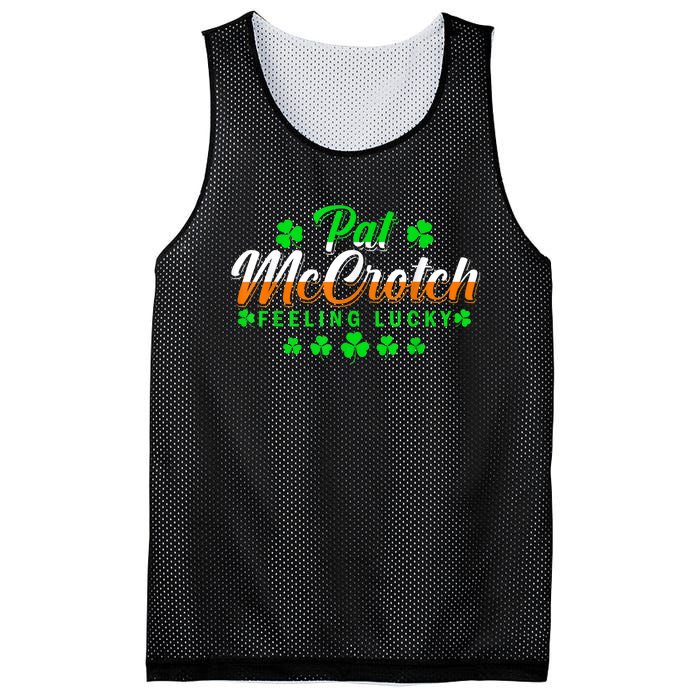 Pat McCrotch Luck Of The Irish Funny St Patricks Day Gifts Mesh Reversible Basketball Jersey Tank