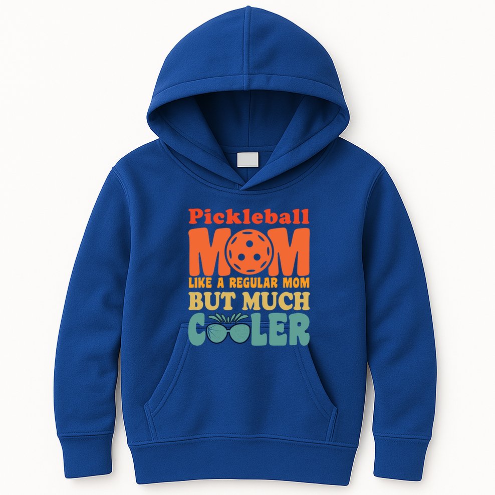 Pickleball Mom Like A Regular Mom Cool Funny Pickleball Gift Kids Hoodie