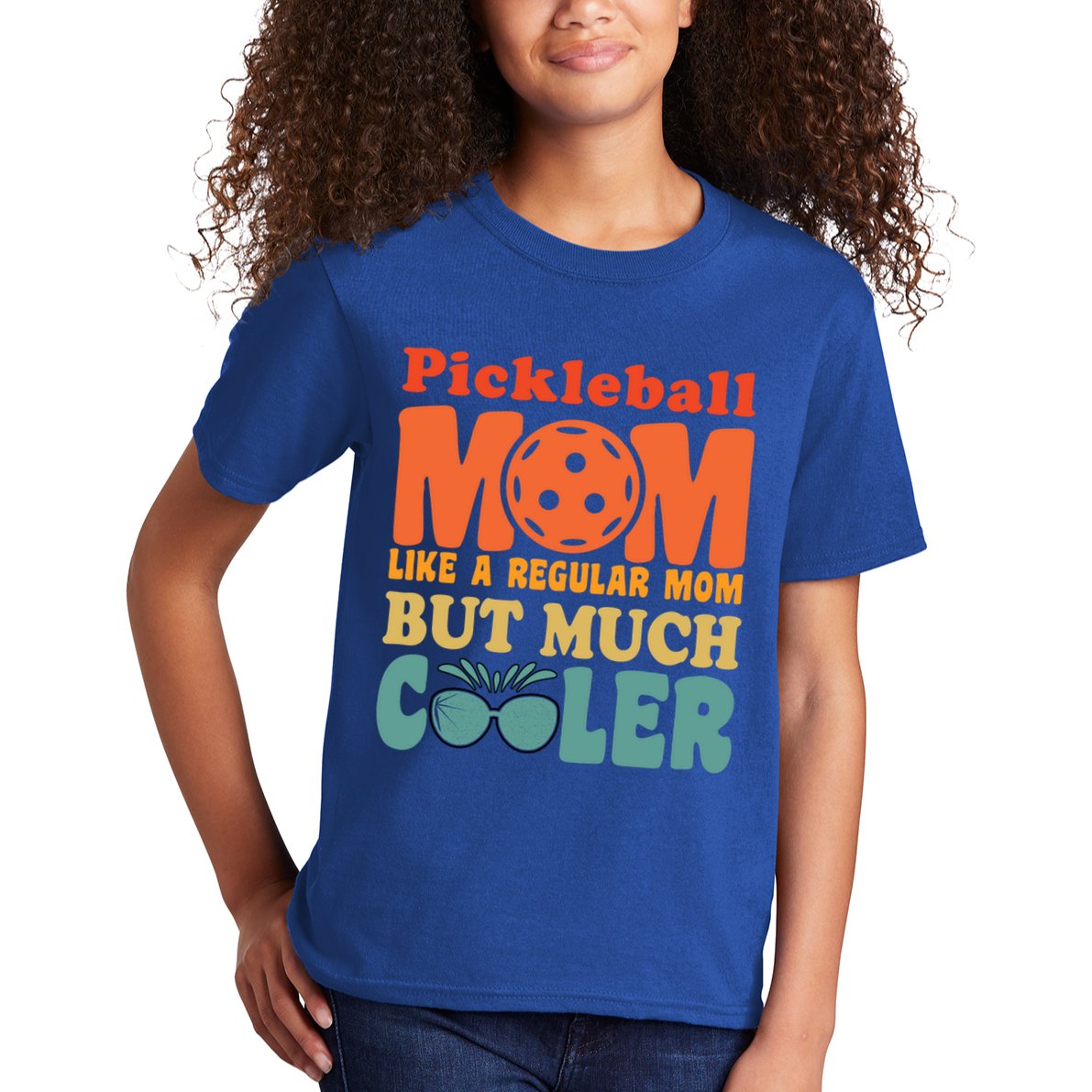 Pickleball Mom Like A Regular Mom Cool Funny Pickleball Gift Kids T-Shirt