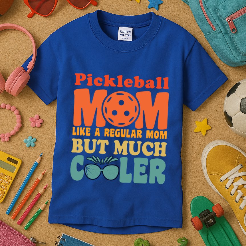 Pickleball Mom Like A Regular Mom Cool Funny Pickleball Gift Kids T-Shirt