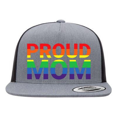 Proud Mom LGBTQ+ Lesbian Gay Support Ally Flat Bill Trucker Hat