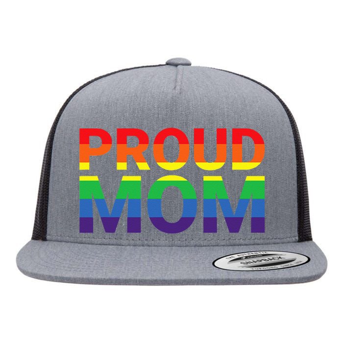 Proud Mom LGBTQ+ Lesbian Gay Support Ally Flat Bill Trucker Hat