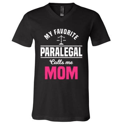 Paralegal Mom Law Legal Assistant Litigator Mother's Day V-Neck T-Shirt