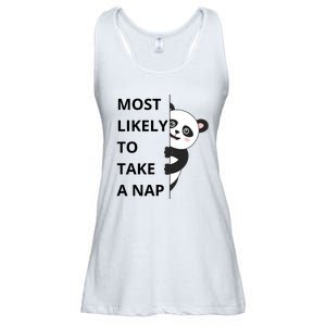 Panda Most Likely To Take A Nap Funny Ladies Essential Flowy Tank