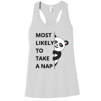 Panda Most Likely To Take A Nap Funny Women's Racerback Tank