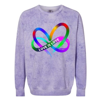 Pride Month Lgbt Straight Heart With Love Is Love Colorblast Crewneck Sweatshirt