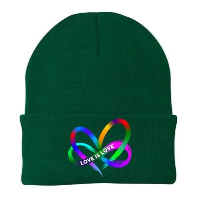 Pride Month Lgbt Straight Heart With Love Is Love Knit Cap Winter Beanie