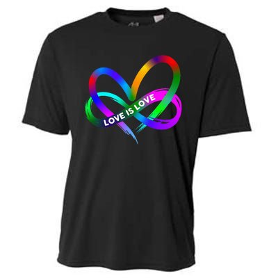 Pride Month Lgbt Straight Heart With Love Is Love Cooling Performance Crew T-Shirt