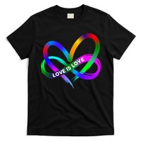 Pride Month Lgbt Straight Heart With Love Is Love T-Shirt