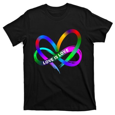 Pride Month Lgbt Straight Heart With Love Is Love T-Shirt