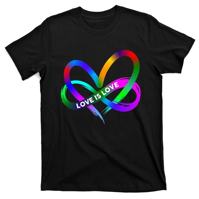 Pride Month Lgbt Straight Heart With Love Is Love T-Shirt