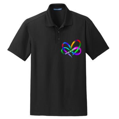 Pride Month Lgbt Straight Heart With Love Is Love Dry Zone Grid Polo