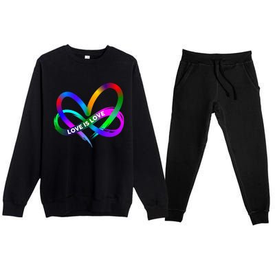 Pride Month Lgbt Straight Heart With Love Is Love Premium Crewneck Sweatsuit Set