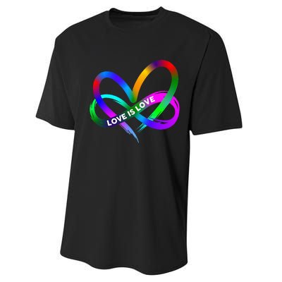 Pride Month Lgbt Straight Heart With Love Is Love Performance Sprint T-Shirt