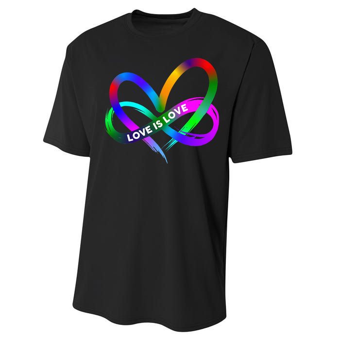 Pride Month Lgbt Straight Heart With Love Is Love Performance Sprint T-Shirt