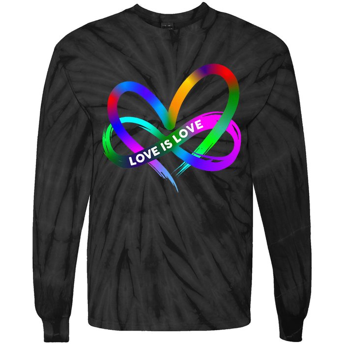 Pride Month Lgbt Straight Heart With Love Is Love Tie-Dye Long Sleeve Shirt