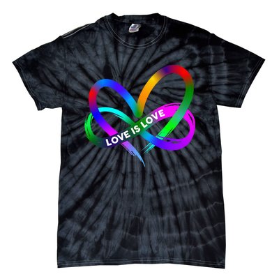 Pride Month Lgbt Straight Heart With Love Is Love Tie-Dye T-Shirt