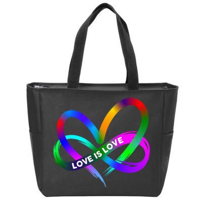 Pride Month Lgbt Straight Heart With Love Is Love Zip Tote Bag