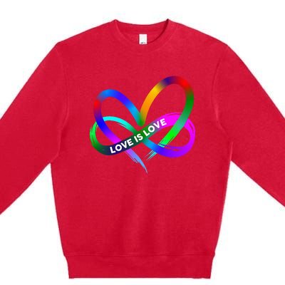 Pride Month Lgbt Straight Heart With Love Is Love Premium Crewneck Sweatshirt