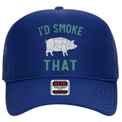 Pork Meat Lover Bbq Grillmaster Grilling Funny Barbecue Gift High Crown Mesh Back Trucker Hat