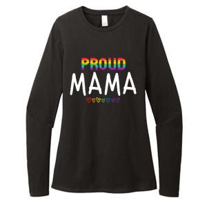 Proud Mama Lgbtq Pride Month Rainbow Heart Cute Lgbt Mom Gift Womens CVC Long Sleeve Shirt