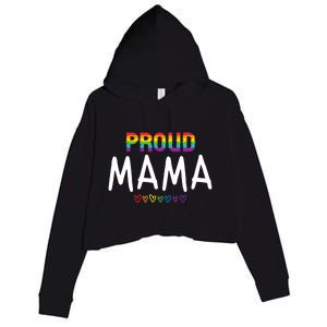 Proud Mama Lgbtq Pride Month Rainbow Heart Cute Lgbt Mom Gift Crop Fleece Hoodie