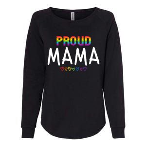 Proud Mama Lgbtq Pride Month Rainbow Heart Cute Lgbt Mom Gift Womens California Wash Sweatshirt