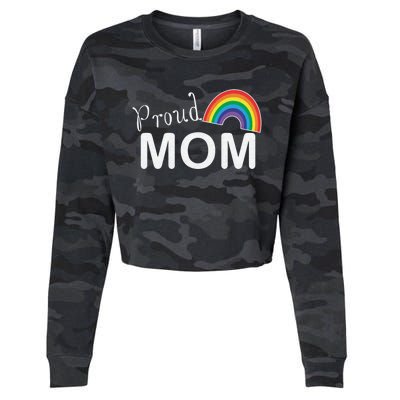 Proud Mom Lgbtq Month Lgbt Mom Son Daughter Cute Gift Cropped Pullover Crew