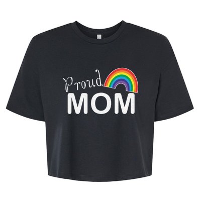 Proud Mom Lgbtq Month Lgbt Mom Son Daughter Cute Gift Bella+Canvas Jersey Crop Tee