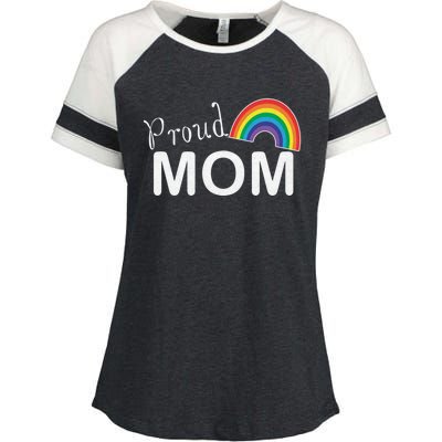 Proud Mom Lgbtq Month Lgbt Mom Son Daughter Cute Gift Enza Ladies Jersey Colorblock Tee