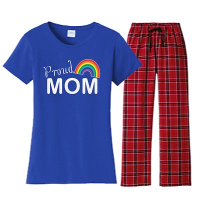 Proud Mom Lgbtq Month Lgbt Mom Son Daughter Cute Gift Women's Flannel Pajama Set