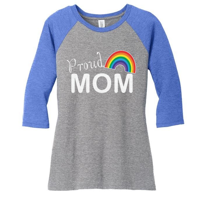 Proud Mom Lgbtq Month Lgbt Mom Son Daughter Cute Gift Women's Tri-Blend 3/4-Sleeve Raglan Shirt