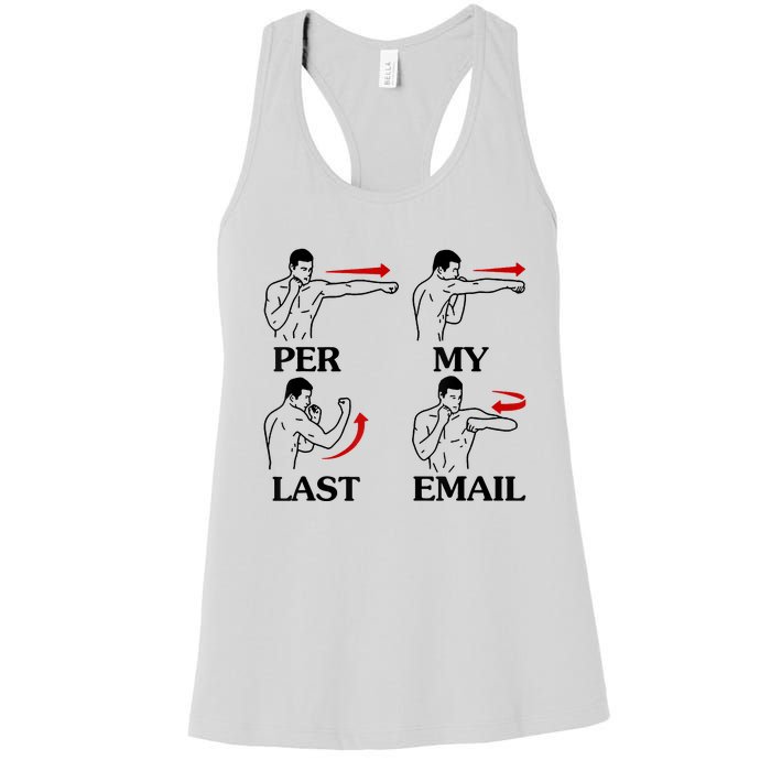 Per My Last Email Funny Women's Racerback Tank