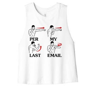 Per My Last Email Funny Women's Racerback Cropped Tank