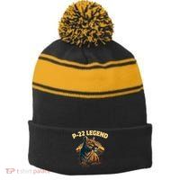 P-22 Mountain Lion Silver Lake P22 Stripe Pom Pom Beanie