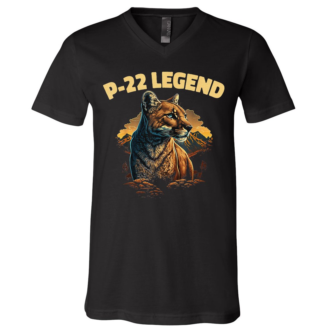 P-22 Mountain Lion Silver Lake P22 V-Neck T-Shirt