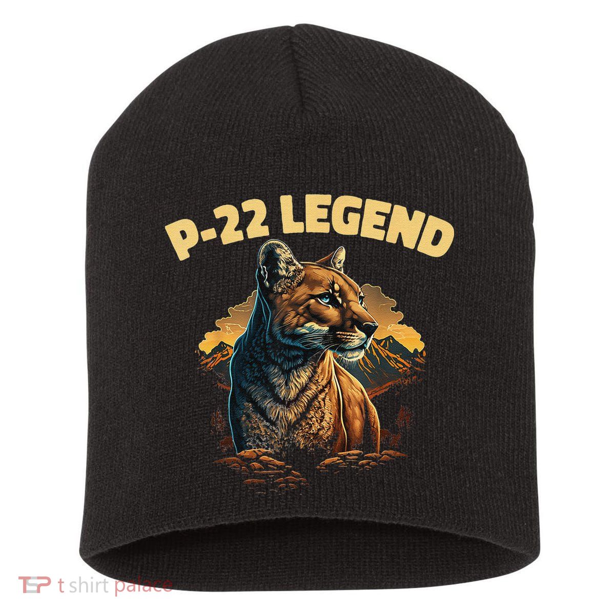 P-22 Mountain Lion Silver Lake P22 Short Acrylic Beanie