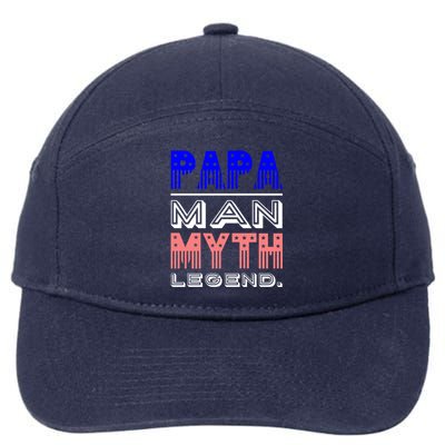 Papa Myth Legend Father Dad Veteran Gift 7-Panel Snapback Hat