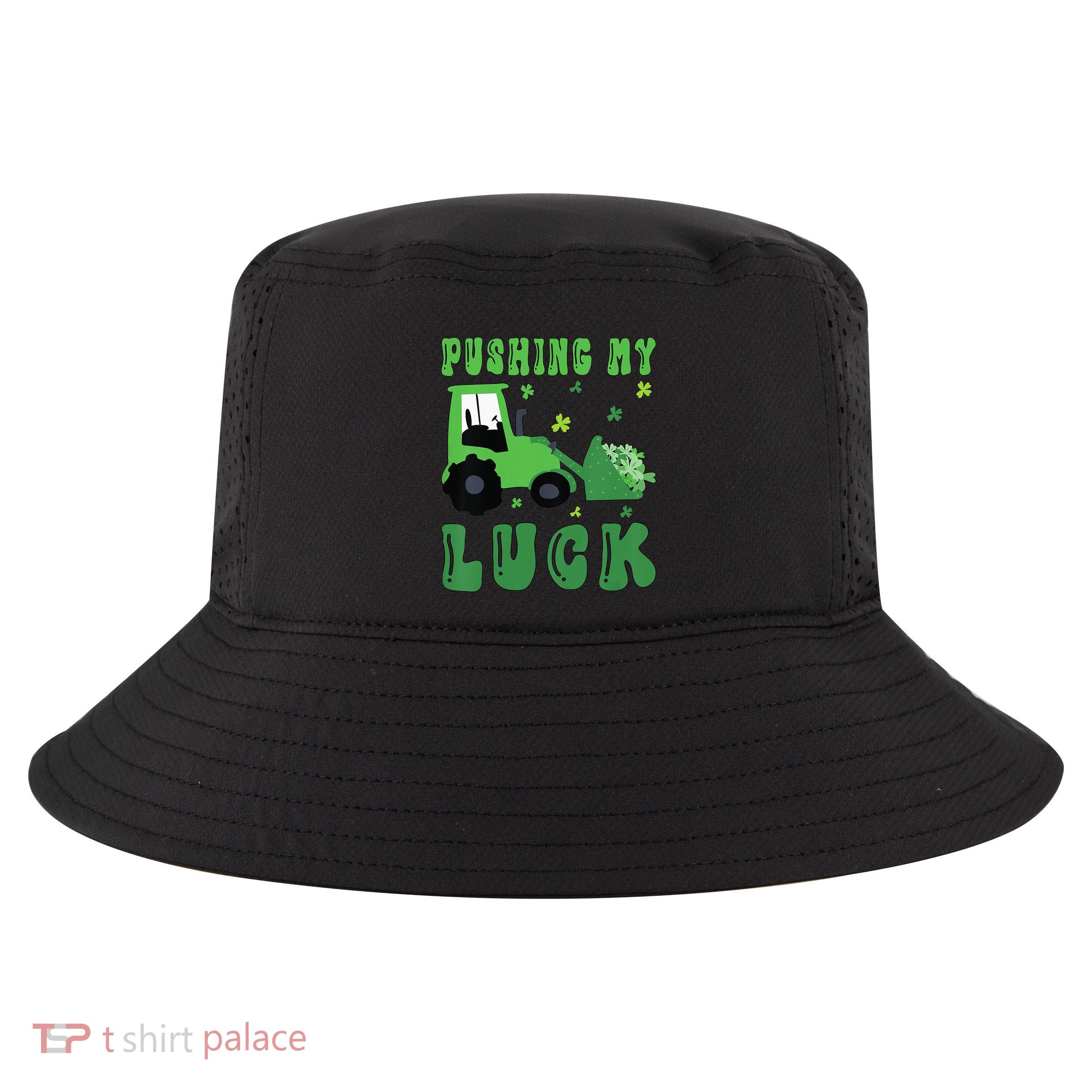 Pushing My Luck Tractor St Patricks Day Cool Comfort Performance Bucket Hat