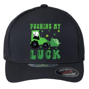 Pushing My Luck Tractor St Patricks Day Flexfit Unipanel Trucker Cap