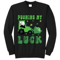 Pushing My Luck Tractor St Patricks Day Sweatshirt